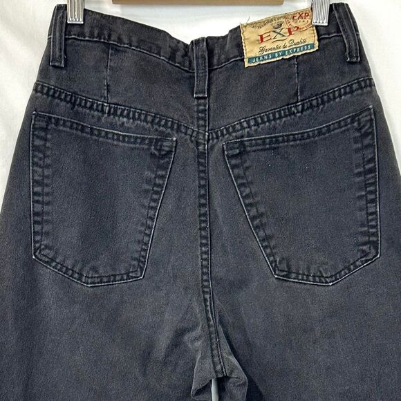 EXPRESS Vintage 90s‎ No 4 EXP Black Denim High Rise Tapered Jeans Womens 7/8 Y2K - Picture 5 of 8